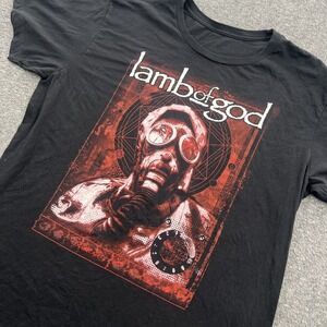 Lamb of God Mask Waves T Shirt Mens XL Rock Band Tour Concert Groove Metal Black